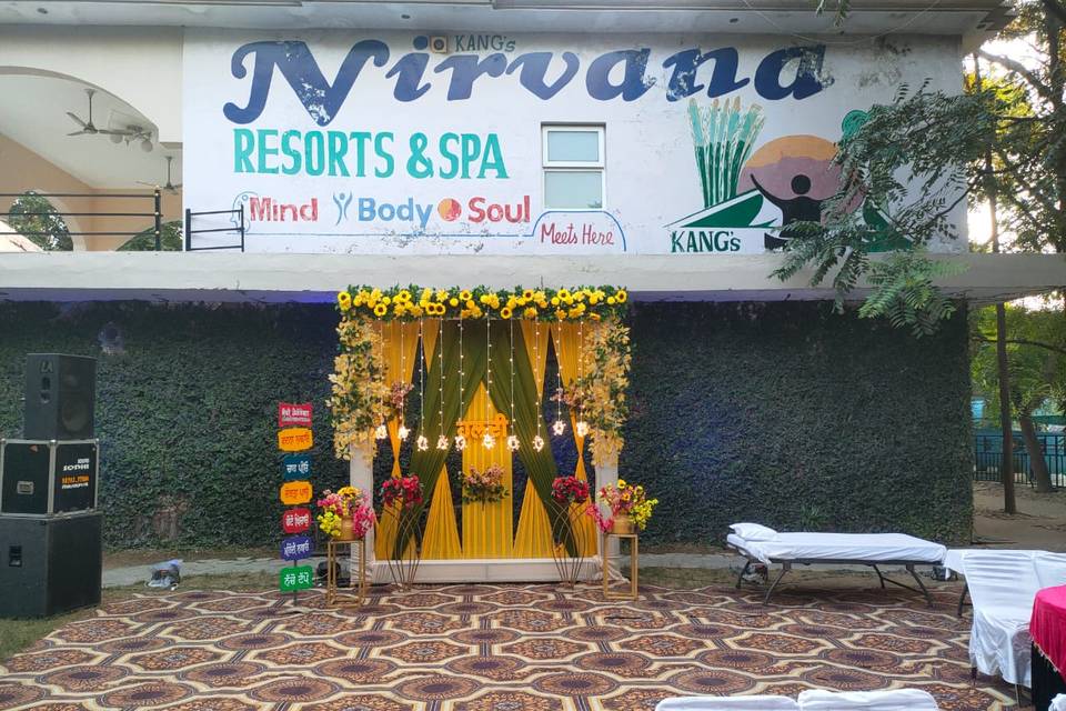 Outdoor Haldi setup