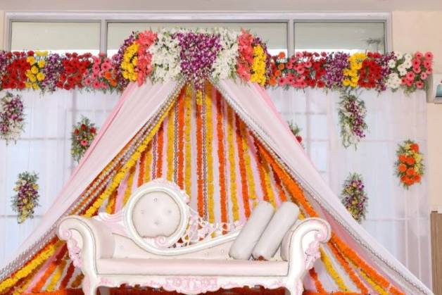 Floral decor on stage