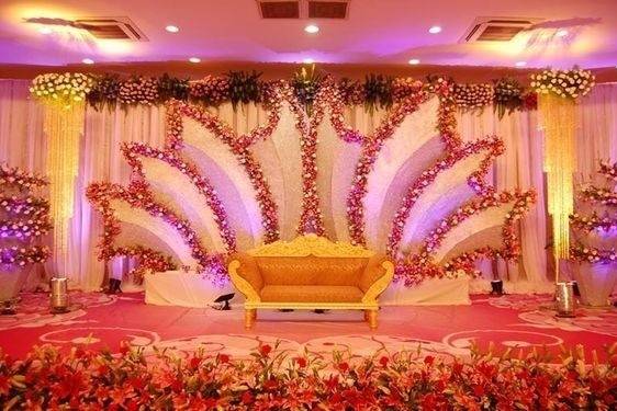 Floral decor on stage