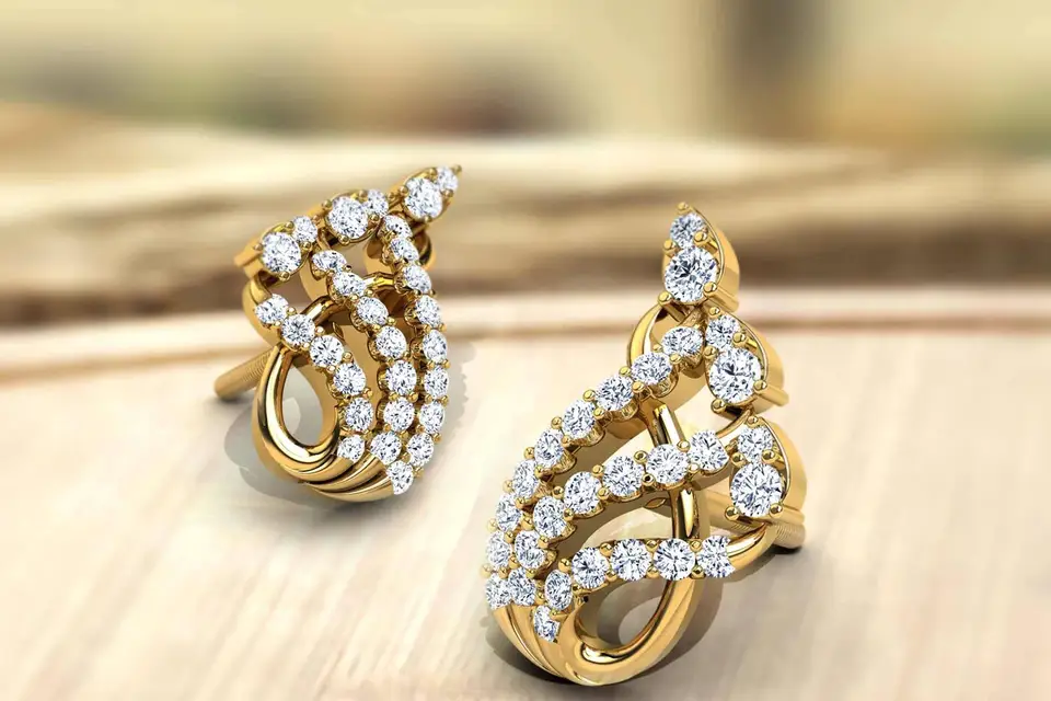 The Rona Diamonds Earrings For Her 18K Yellow Gold 0.93 Ct IJ-SI at Rs  85144/pair | Diamond Ear Stud in Surat | ID: 20848229633