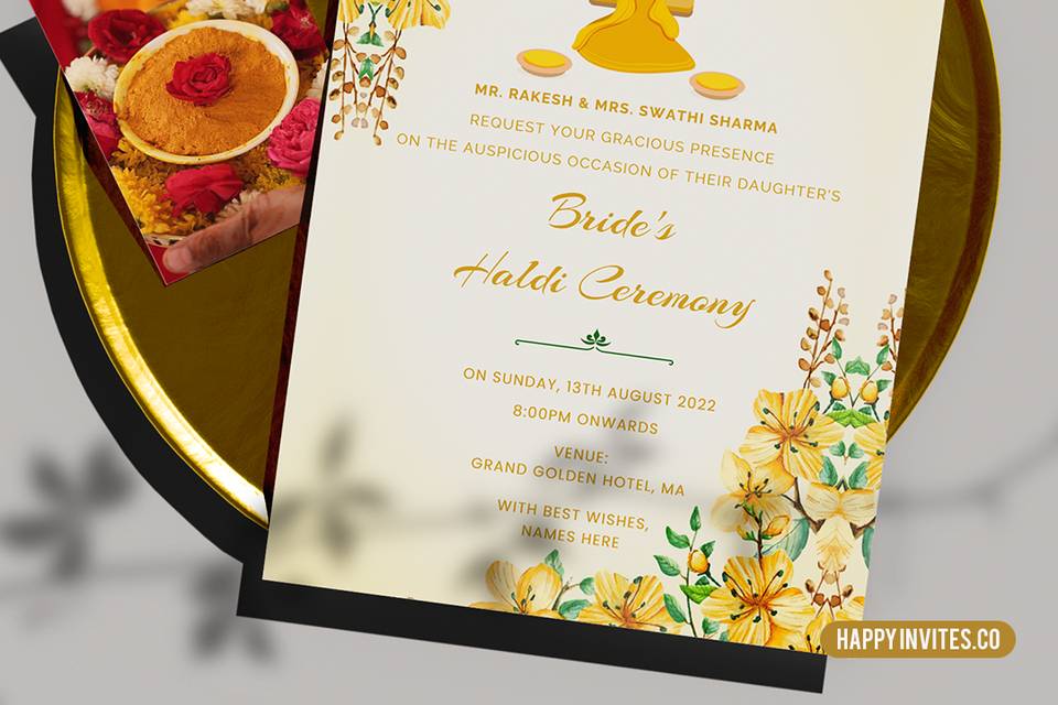 Haldi Invitation Card