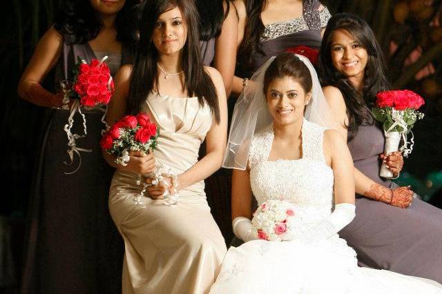 Bride with friends