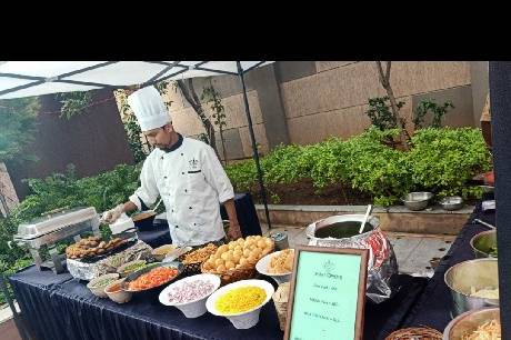 Long buffet table