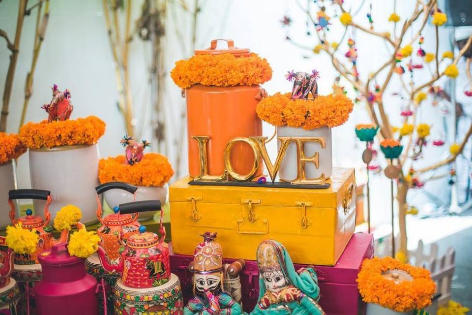 Haldi Area Decoration Elements