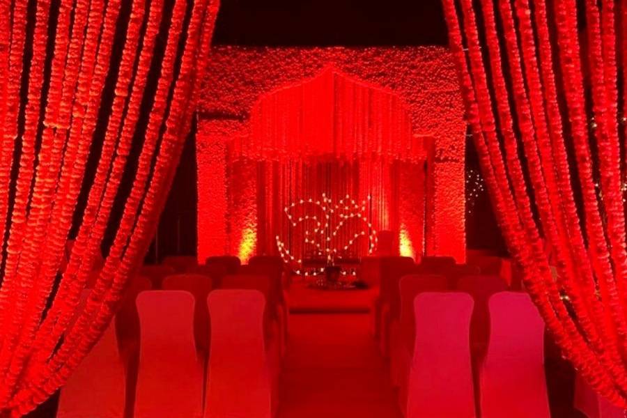 Mandap decor setup