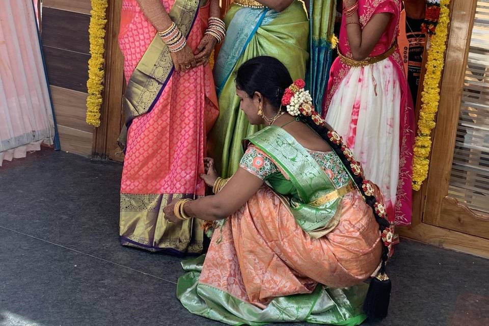 Bride and bride maids