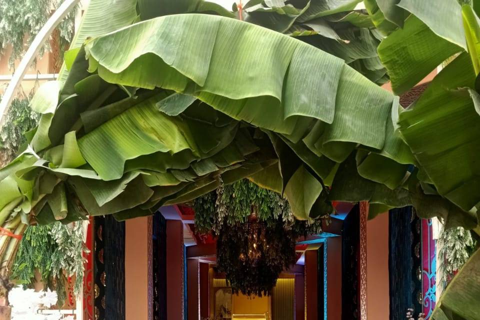 Banana leaf entrance
