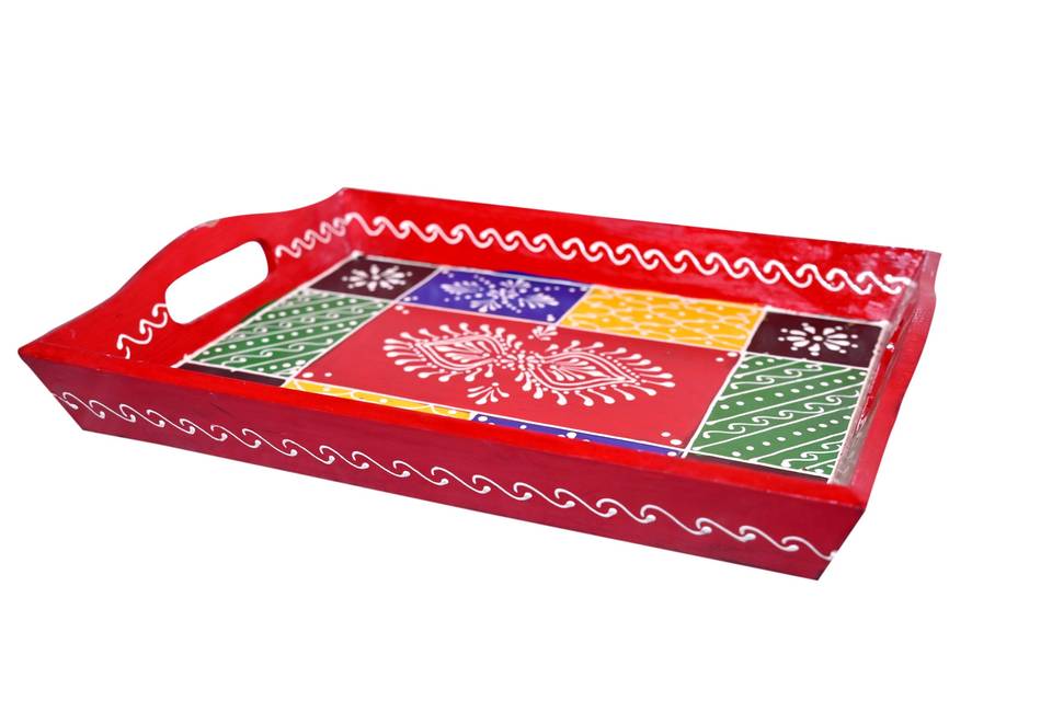 Wooden painted tray