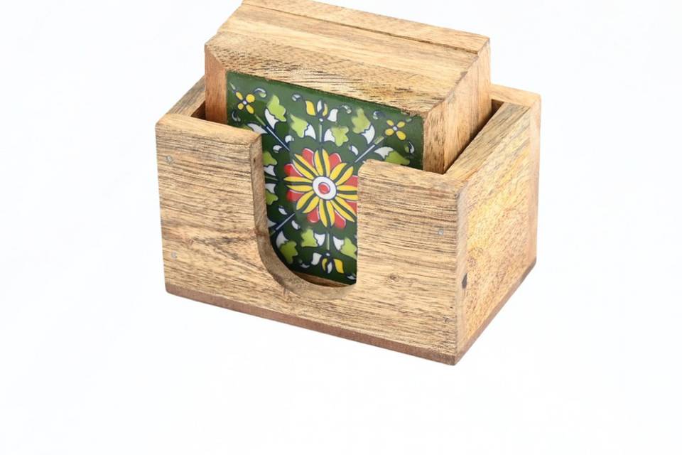 Wood tea coaster