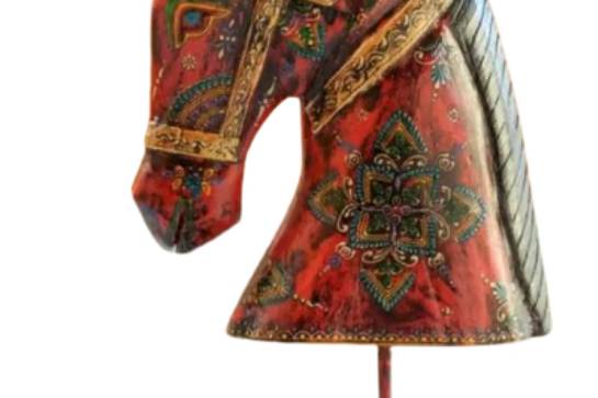 Wood horse showpiece