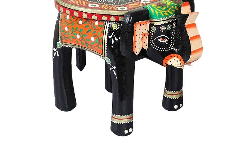 Wood elephanr decor stool