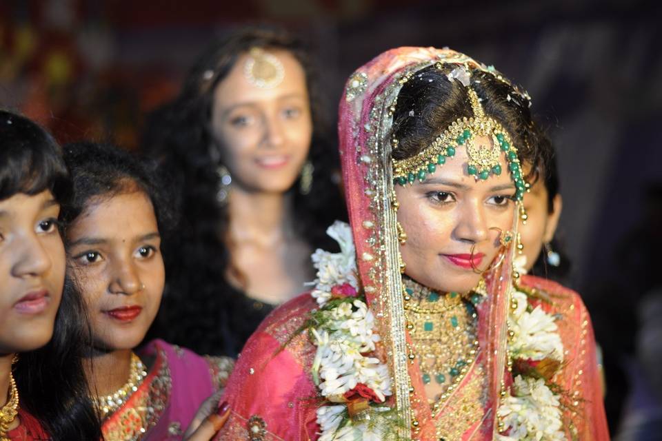 Bride and bridesmaids