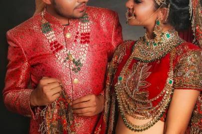 Bridal and groom makeup