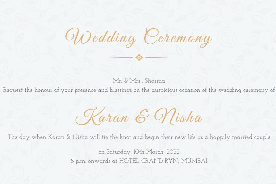 Wedding invite