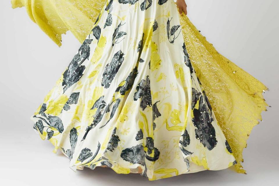 Yellow Corset Lehenga Choli