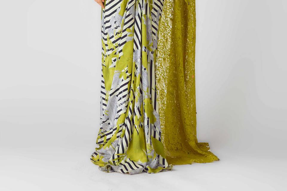 Green Printed Saree