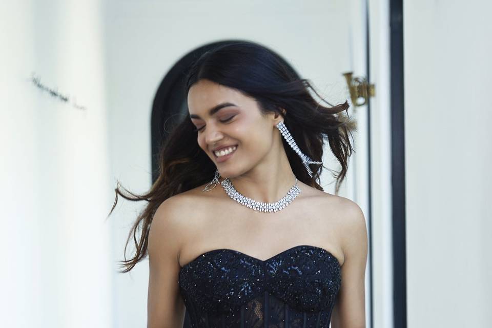 Black Corset Lehenga