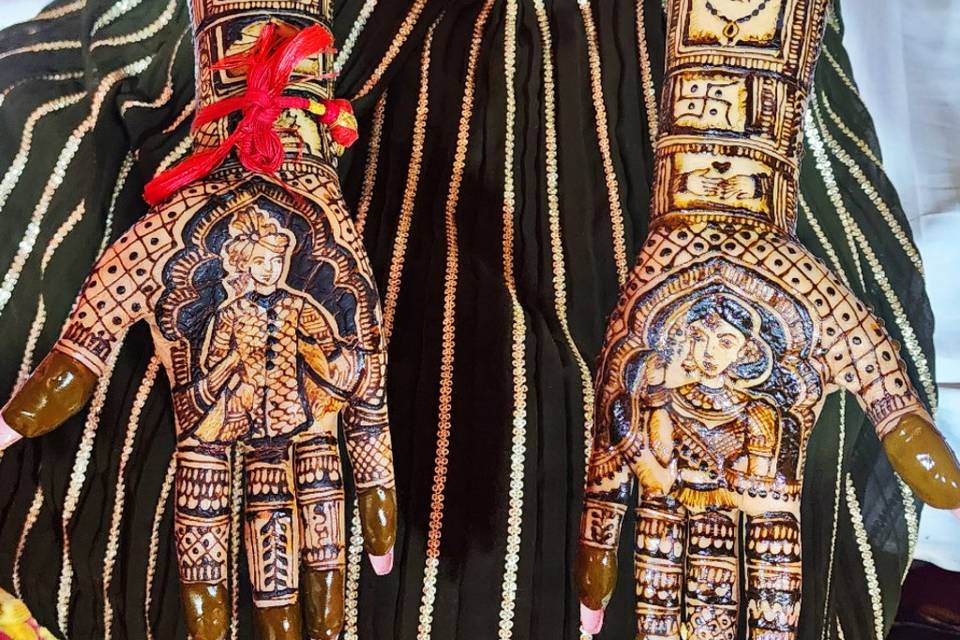 Bridal feet henna
