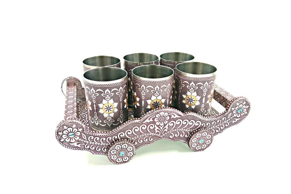 Meenakari Steel Glasses