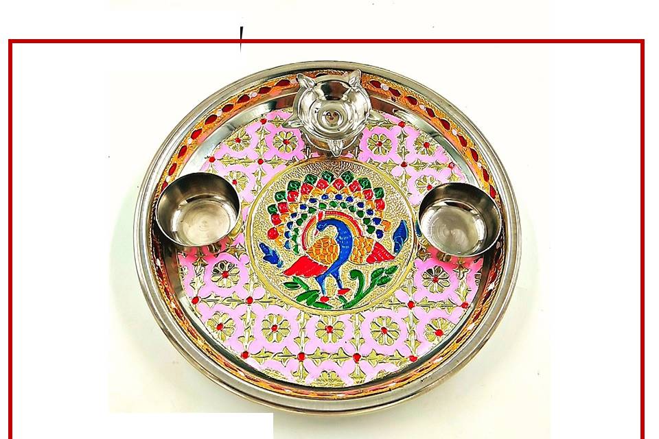 Coloured Pujan Thali