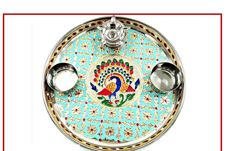 Coloured Pujan Thali