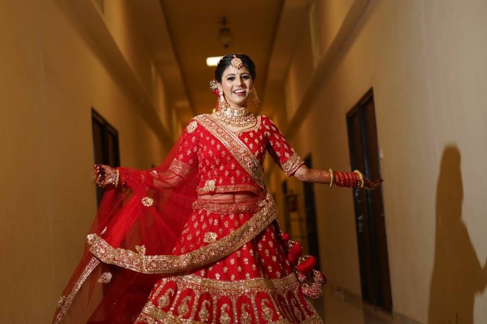 Bride with full of joy