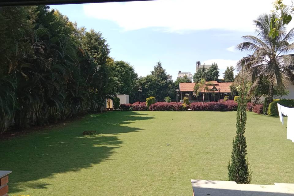 Lawn with poolside