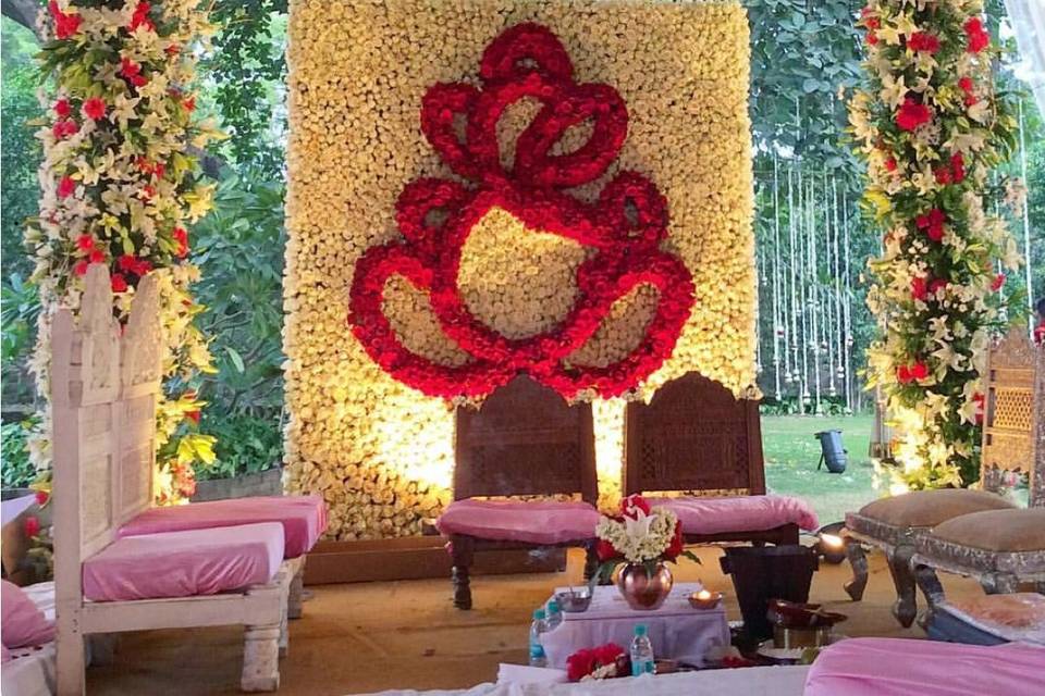 Floral decor at venue