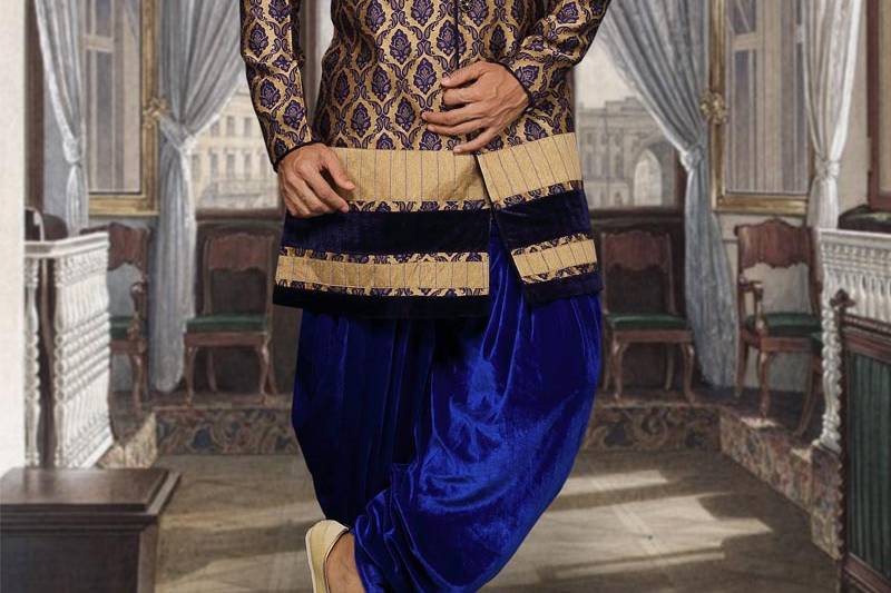 Men's Navy Blue  Sherwani