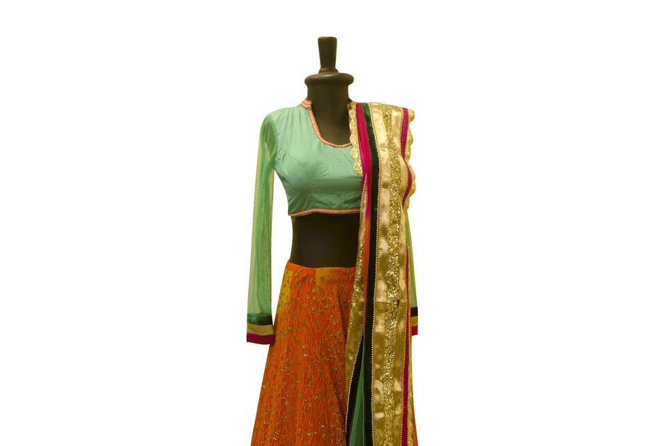 Laceborder chaniya choli