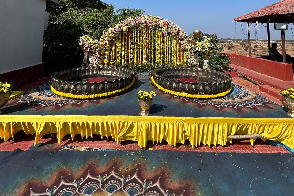 Stage with backdrop