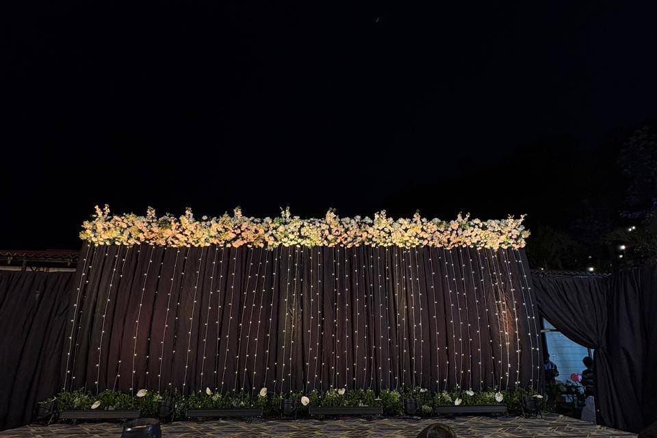 Stage with backdrop