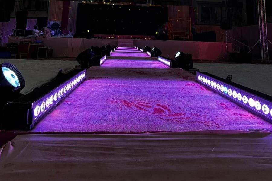 Stage with backdrop