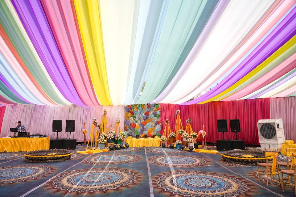 Stage with backdrop
