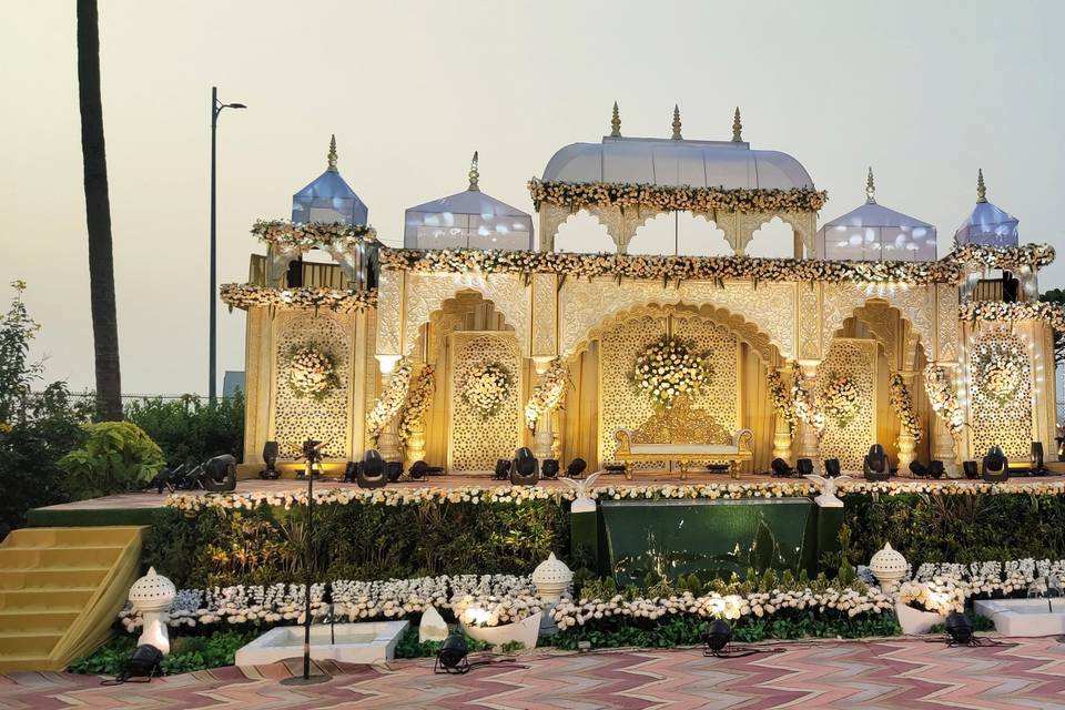 Stage with backdrop
