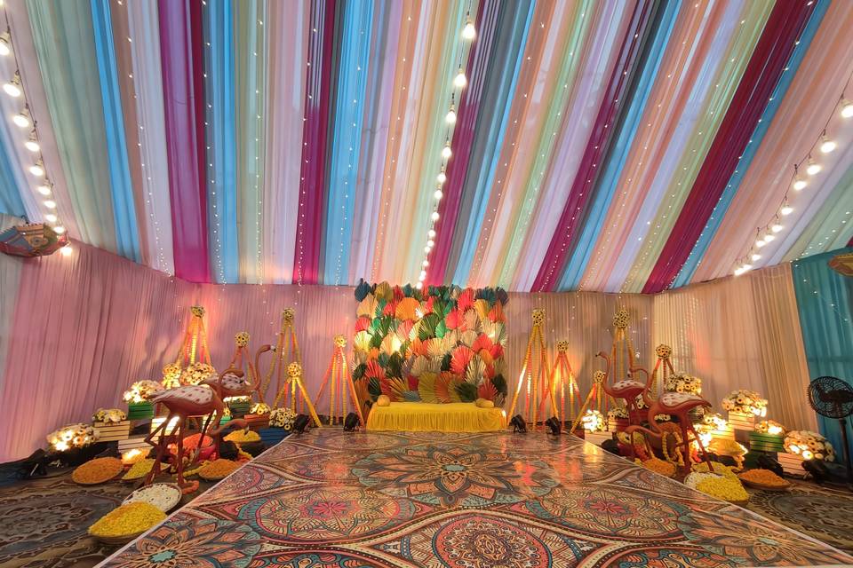 Stage with backdrop