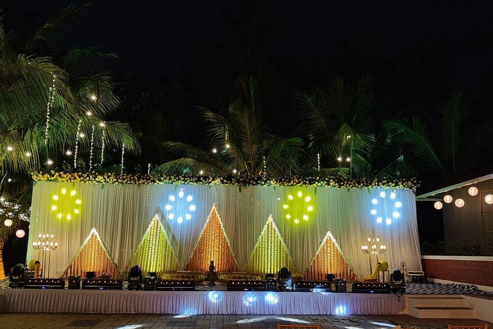 Stage with backdrop