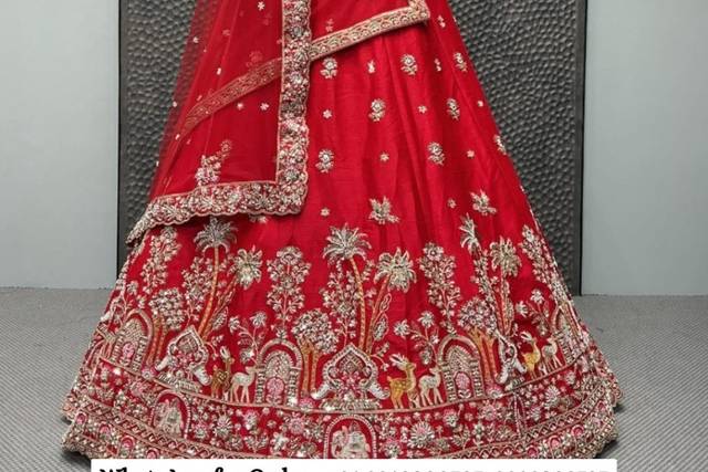 Red Bridal lehenga design