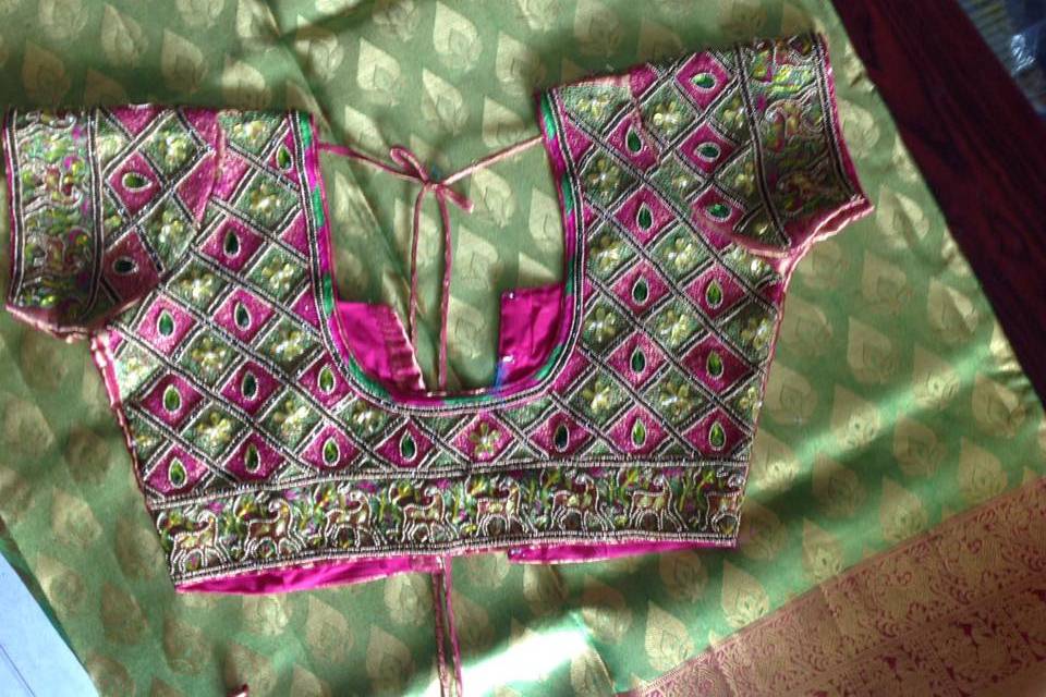 Stone work on all over blouse