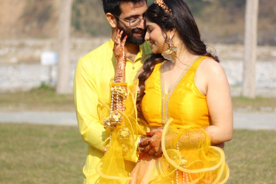 Haldi Outfits- Sanya & Akshit