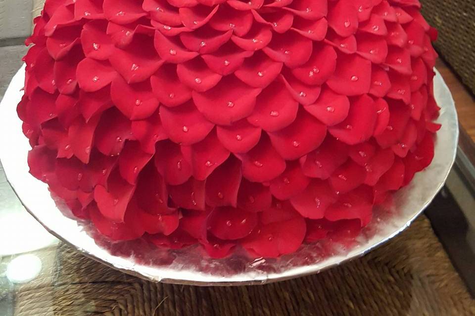 Beautiful rose petal cake