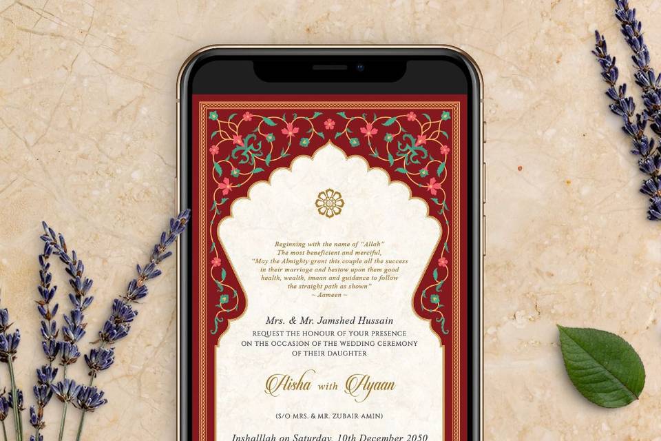 Royal Elephants Wedding Card