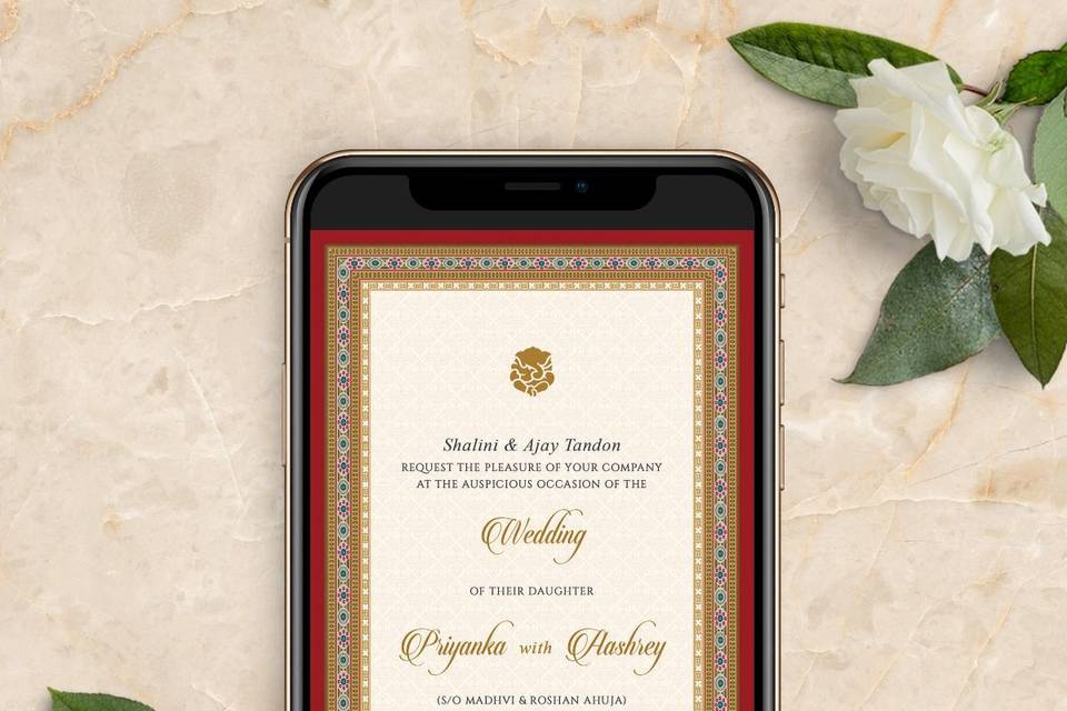 Inlay Elegance Wedding Card