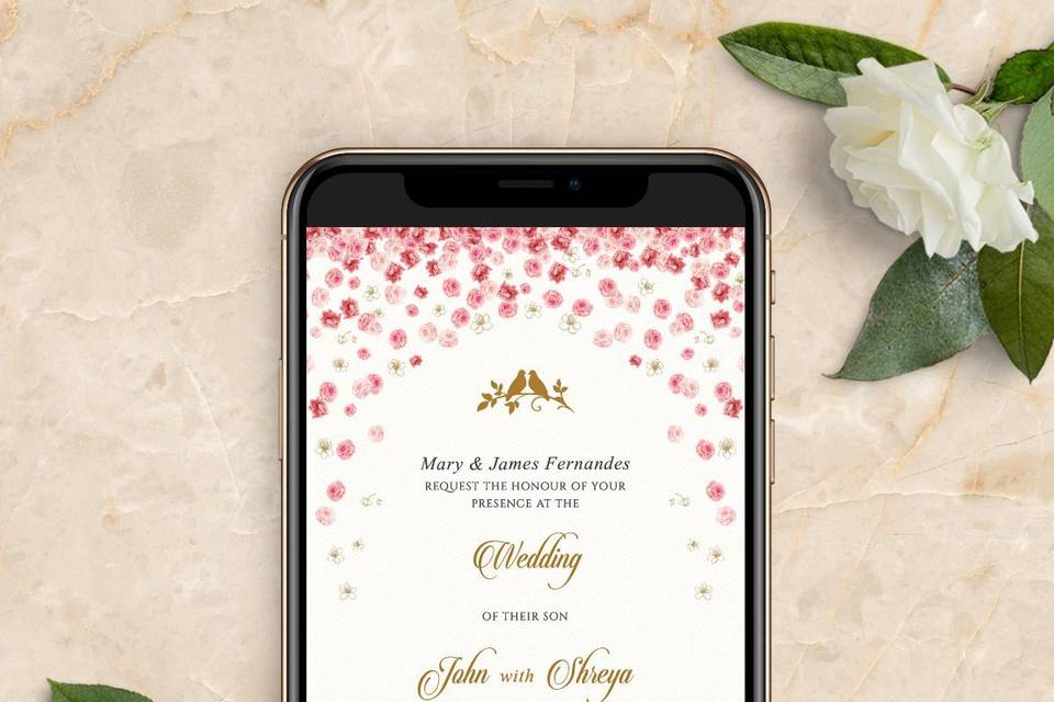 Inlay Elegance Wedding Card