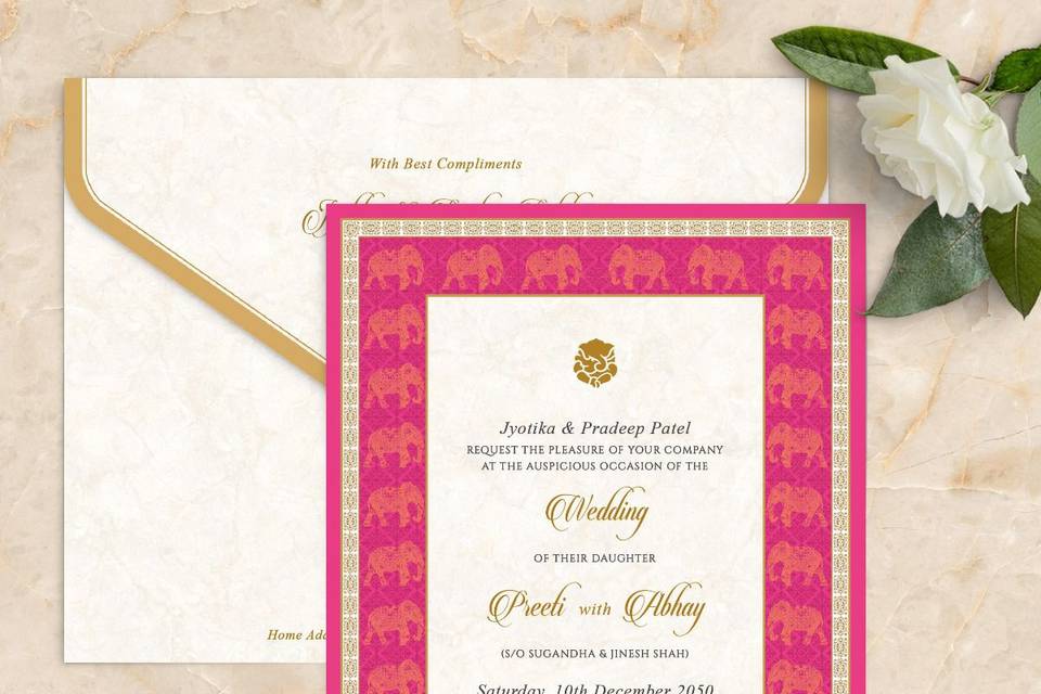 Kalamkari Frame Wedding Card