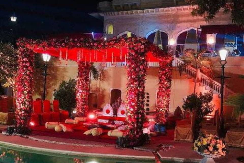 Pool side mandap