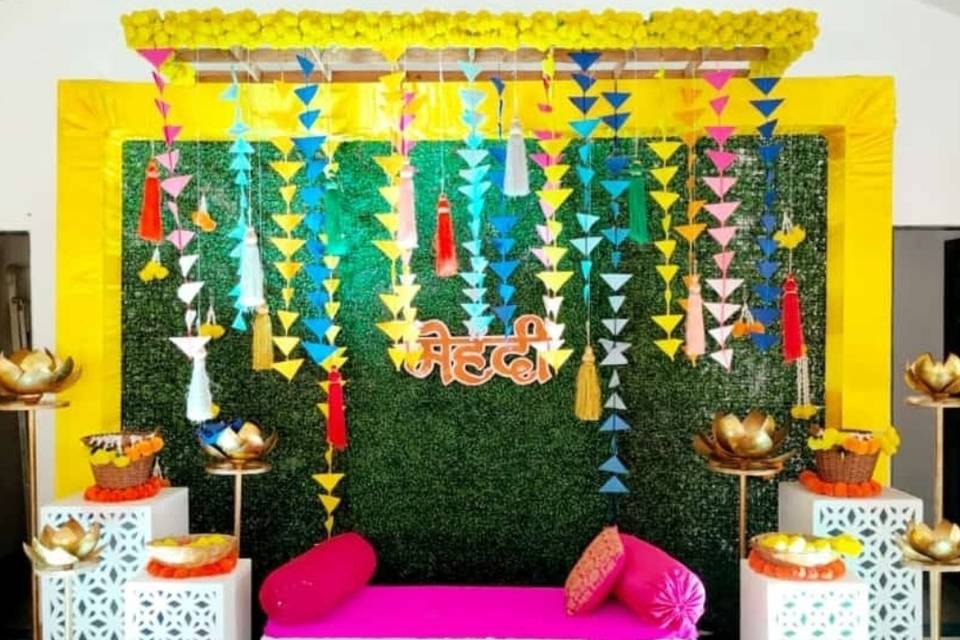 Haldi backdrop decoration