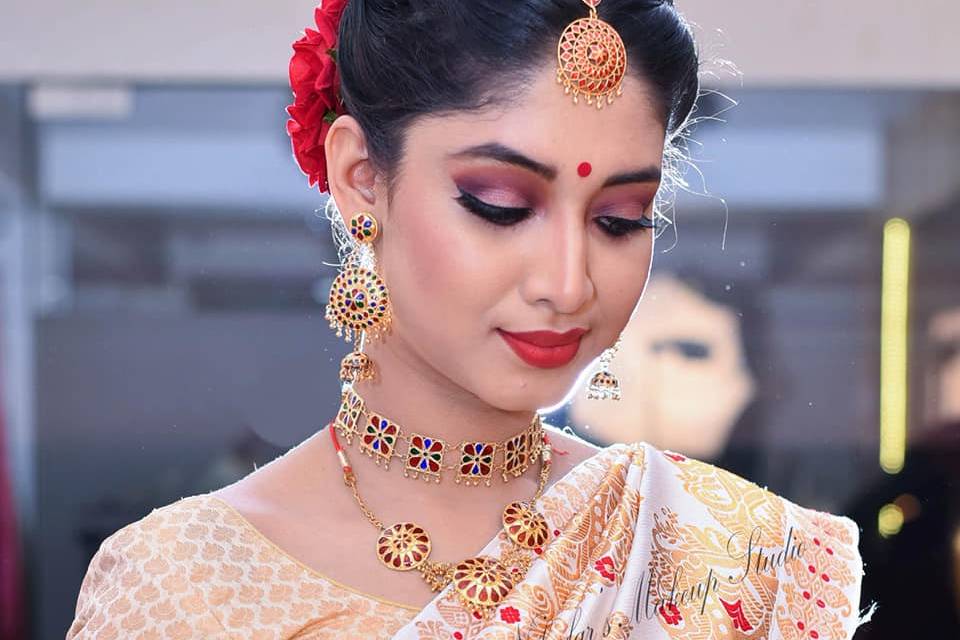 bride # bridal # makeup # hairstyle # jewellery # assamese bride # makeup #  photo ### | Instagram