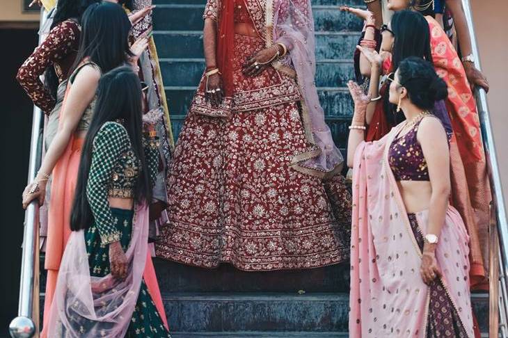 Bride with friends