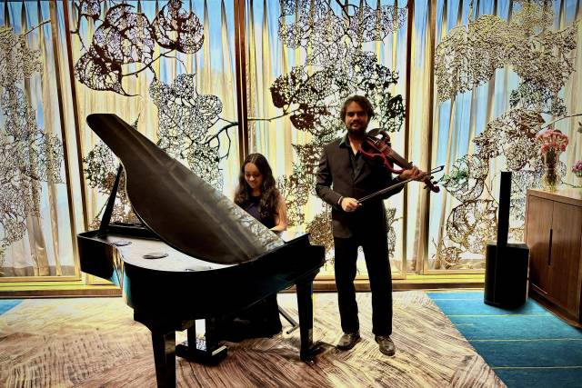 Violin player Grand piano